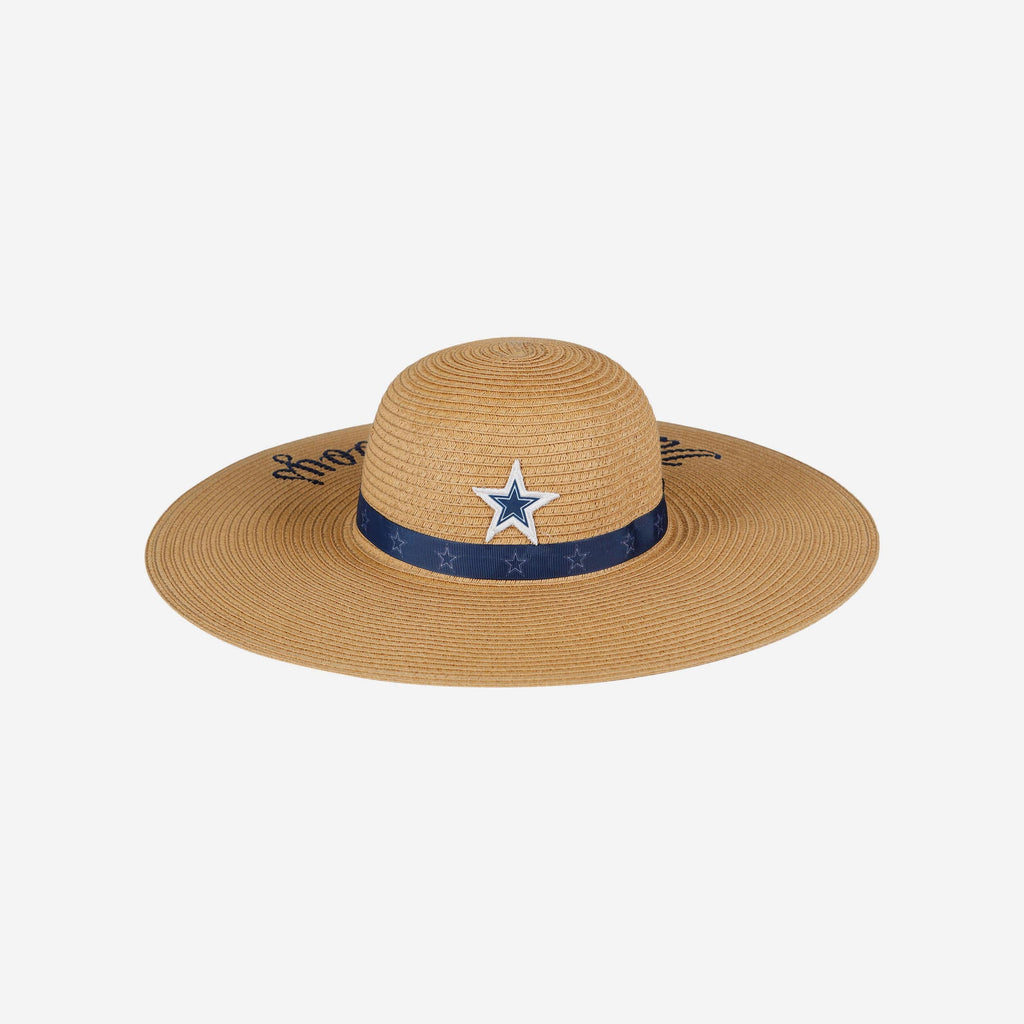 Dallas Cowboys Womens Wordmark Beach Straw Hat FOCO