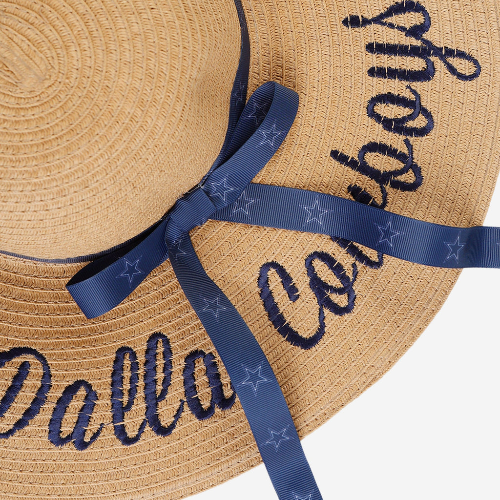 FOCO Dallas Cowboys NFL Womens Wordmark Beach Straw Hat