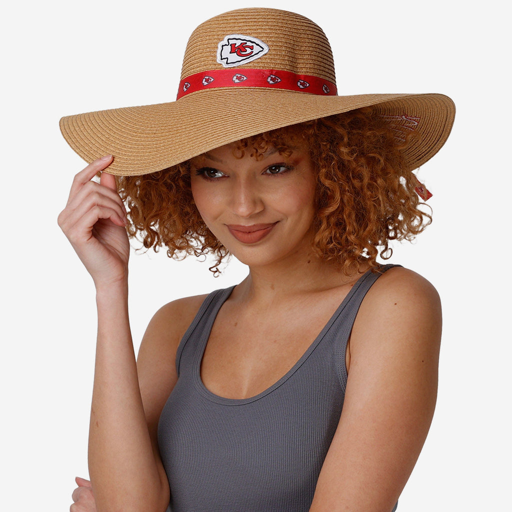 FOCO Kansas City Chiefs NFL Womens Floral Straw Hat