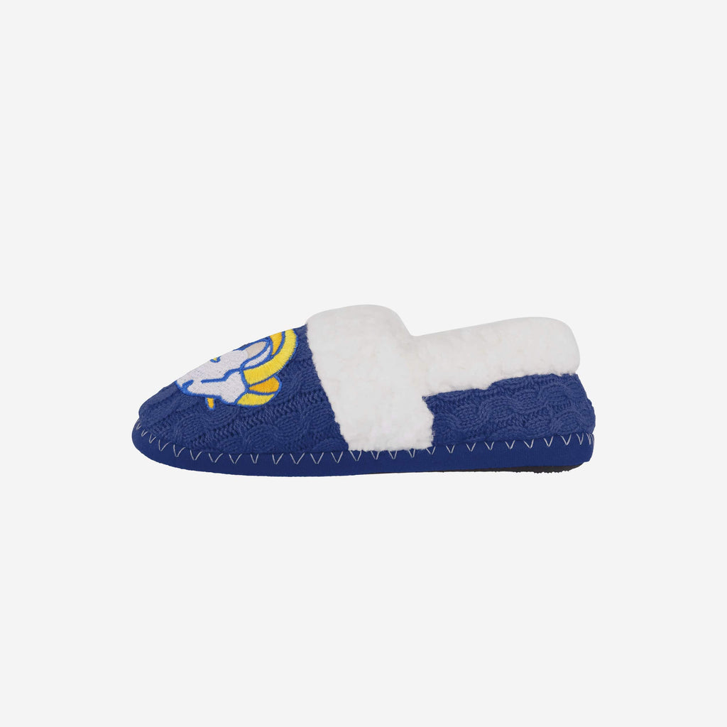 Los Angeles Rams NFL Womens Fur Team Color Moccasin Slippers