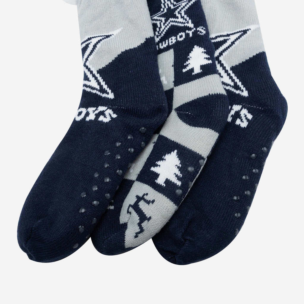 Dallas Cowboys 2 Pack Womens Script Logo Fuzzy Ankle Socks FOCO