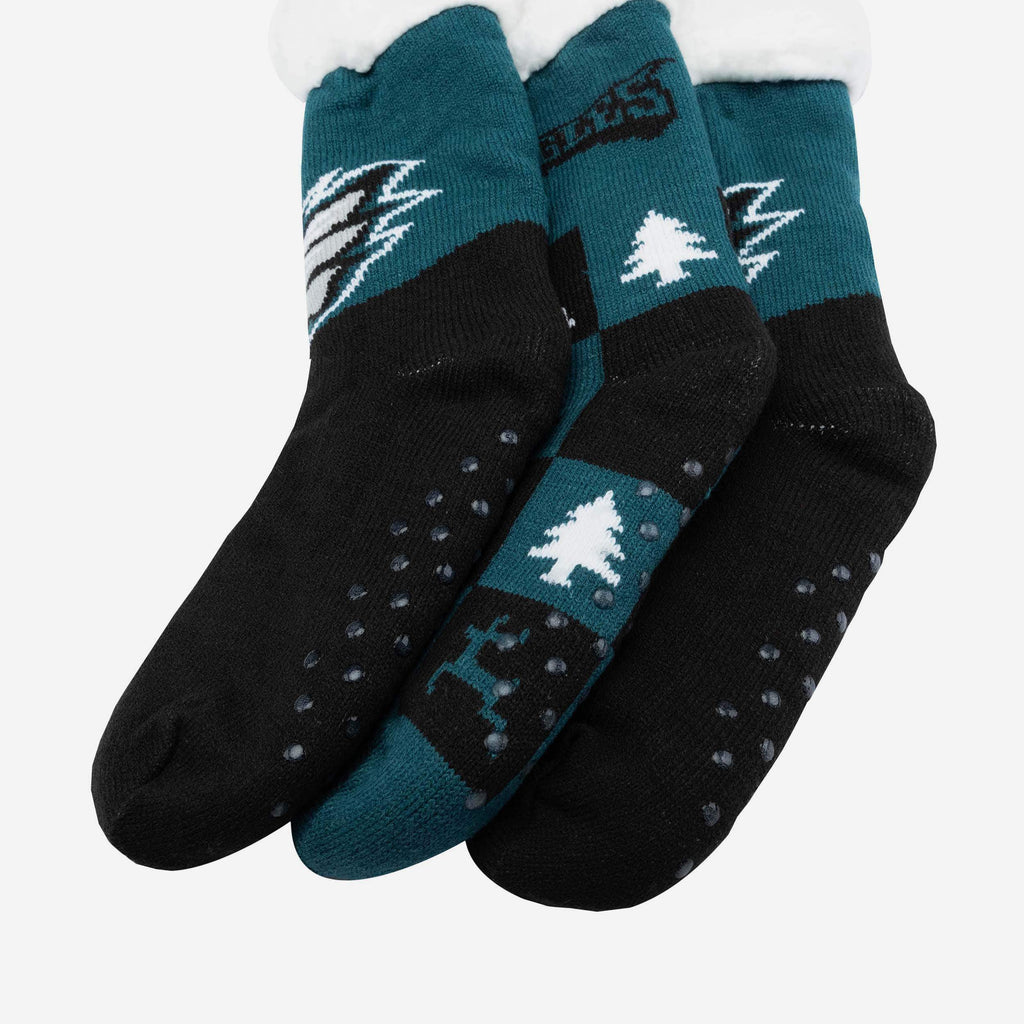 Philadelphia Eagles Womens Fan Footy 3 Pack Slipper Socks FOCO