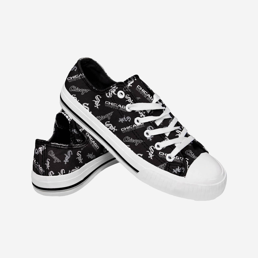 Chicago White Sox Womens Low Top Repeat Print Canvas Shoe FOCO