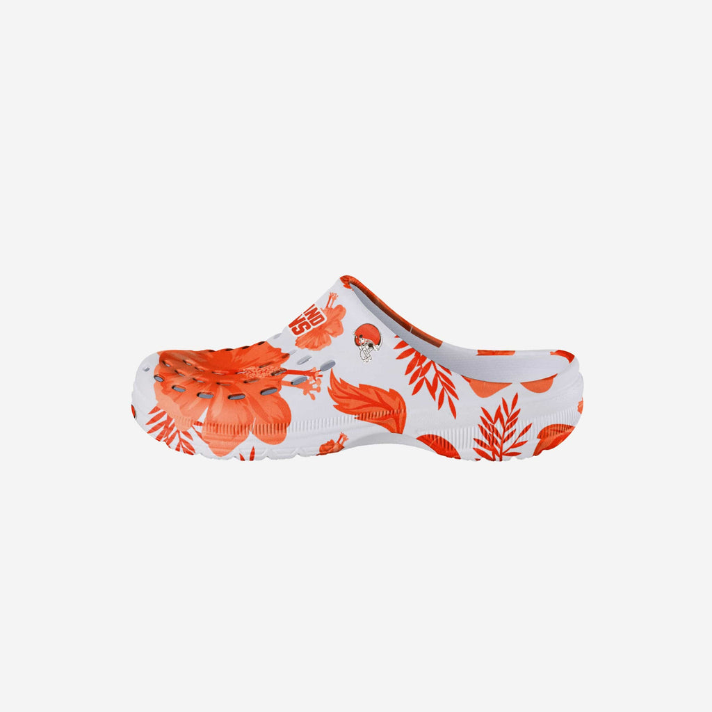  FOCO Cleveland Browns NFL Womens Floral White Clog