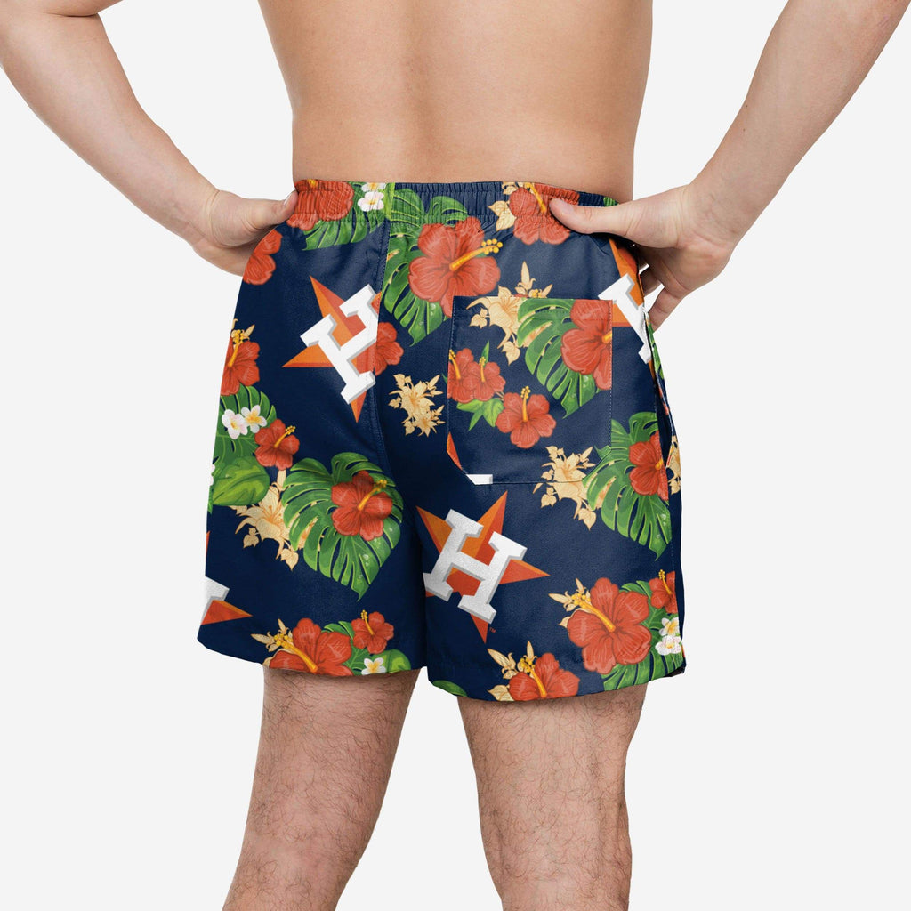 FOCO Houston Rockets Floral Swimming Trunks, Mens Size: L