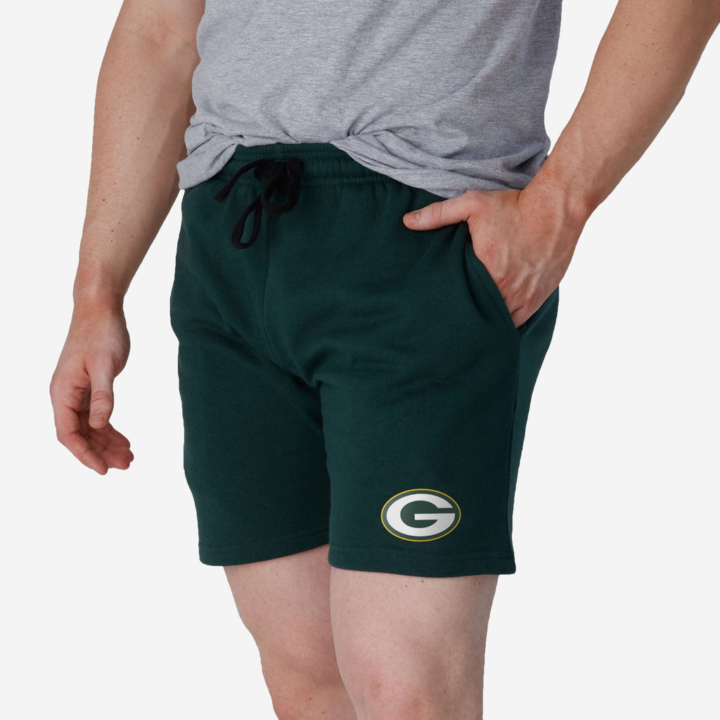 FOCO Green Bay Packers NFL Mens Side Stripe Fleece Shorts