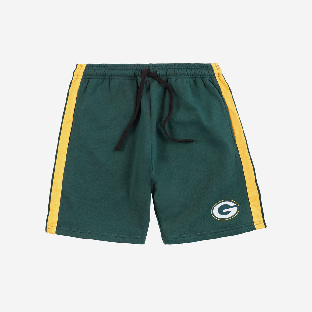 Green Bay Packers Side Stripe Fleece Shorts FOCO