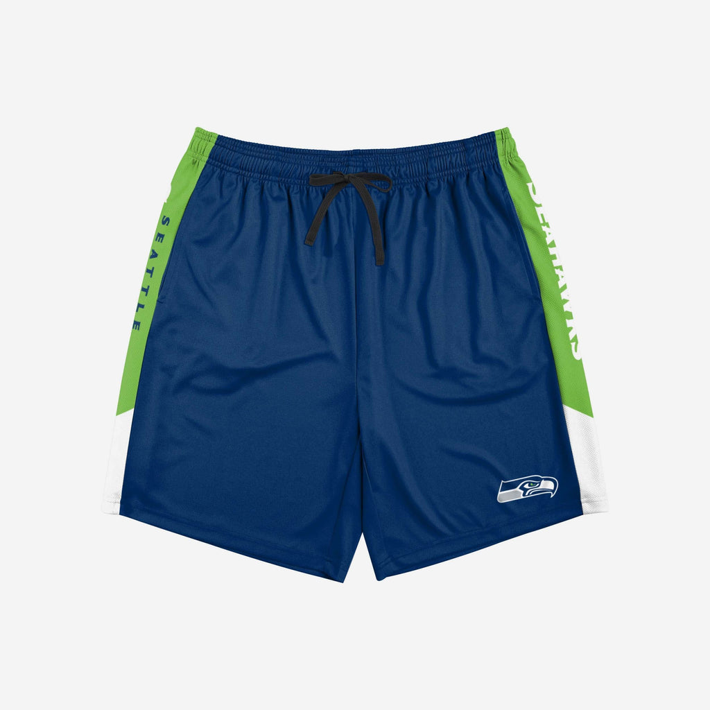 FOCO Seattle Seahawks NFL Mens Side Stripe Training Shorts