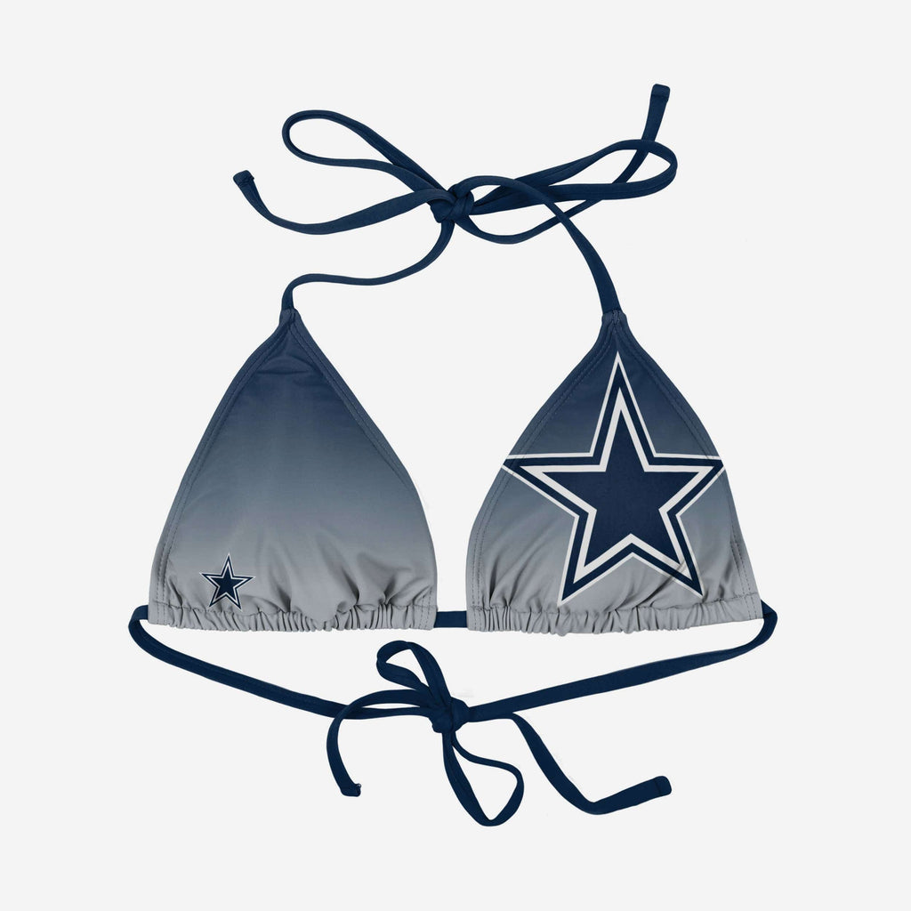 FOCO Dallas Cowboys NFL Womens Solid Logo Bikini Top