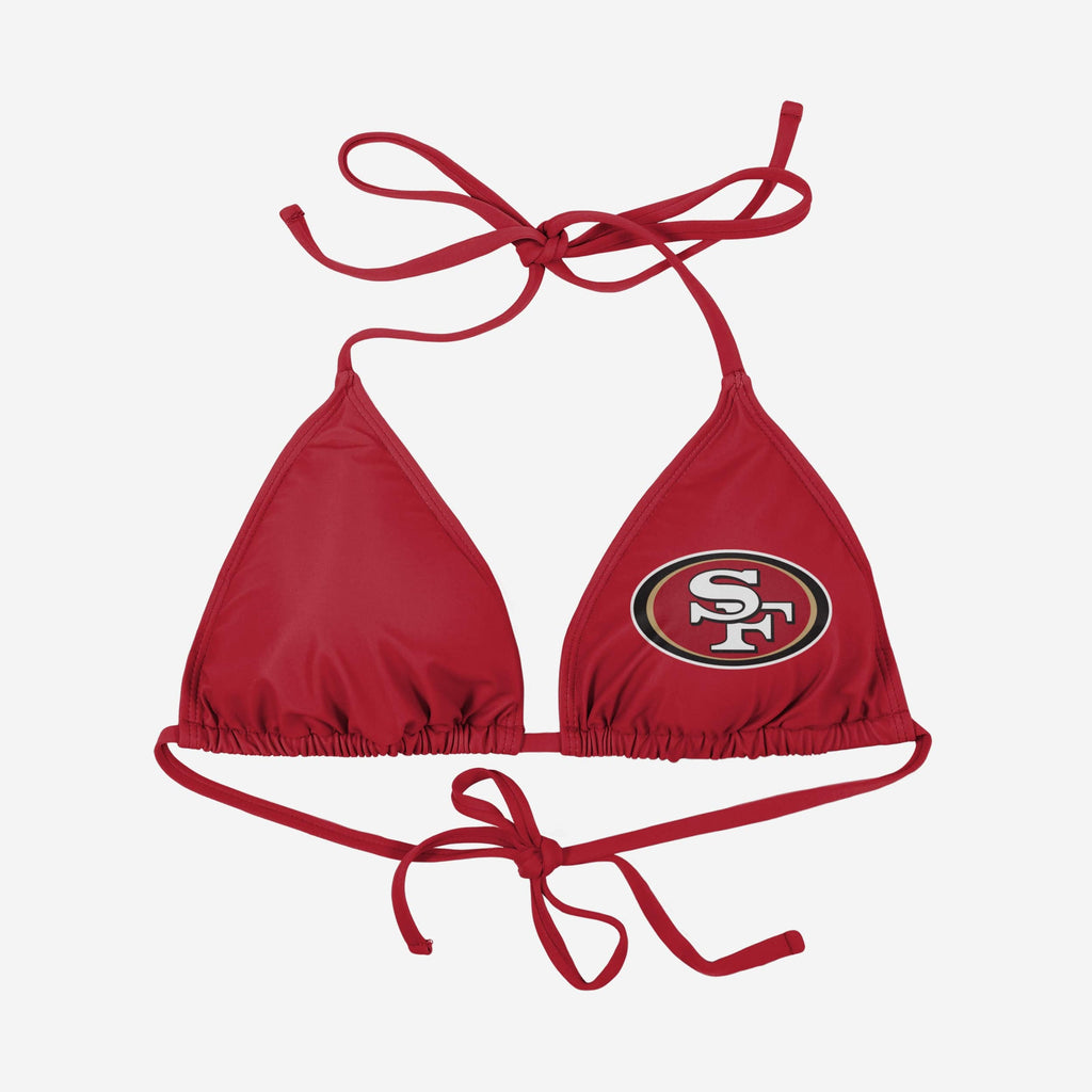 San Francisco 49ers Womens Solid Logo Bikini Top