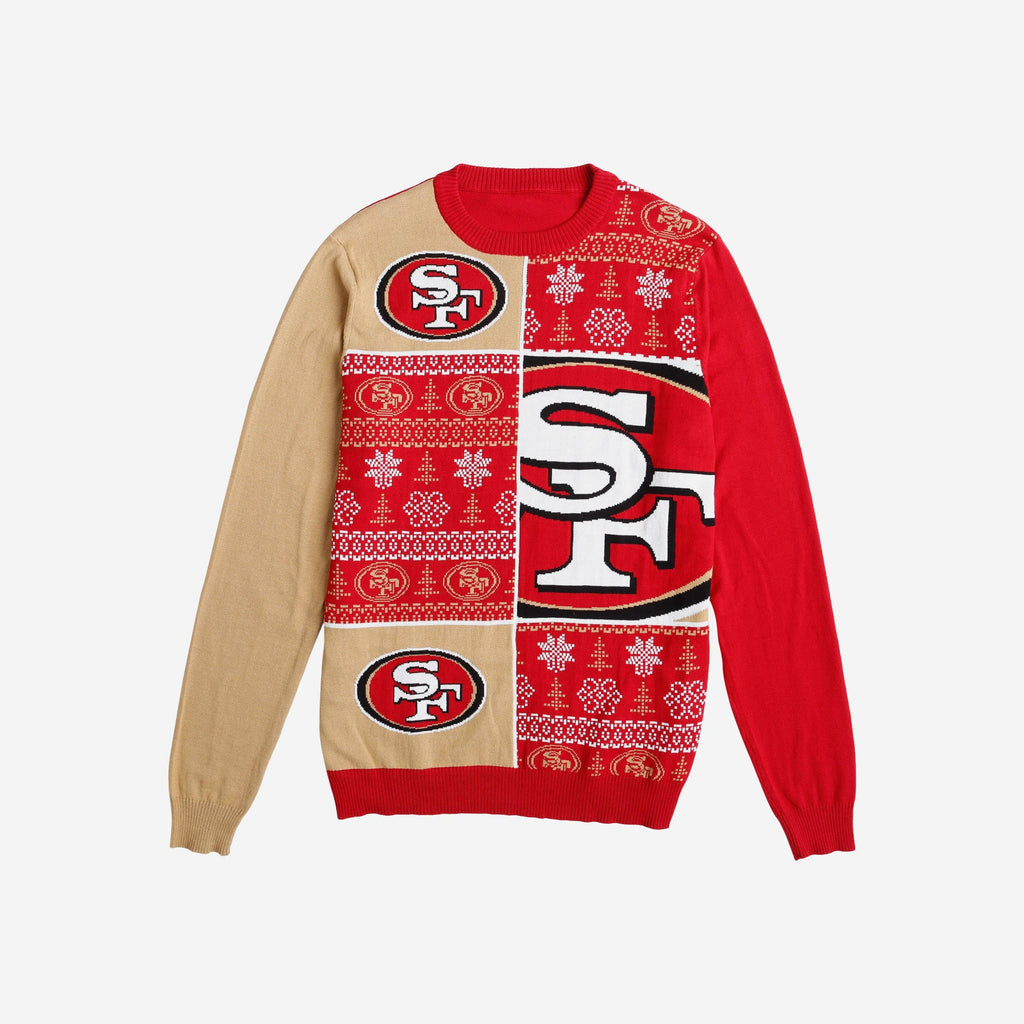 San Francisco 49ers Busy Block Snowfall Sweater FOCO