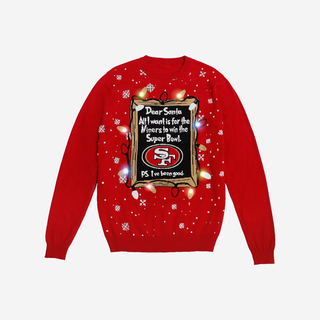 Las Vegas Raiders Dear Santa Light Up Sweater  Dear santa, Christmas  sweater party, Christmas sweaters