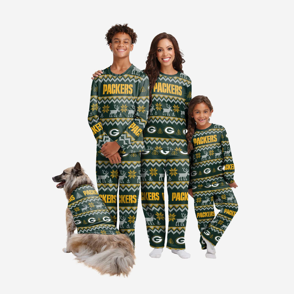 Green Bay Packers Knitted Holiday Dog Sweater FOCO