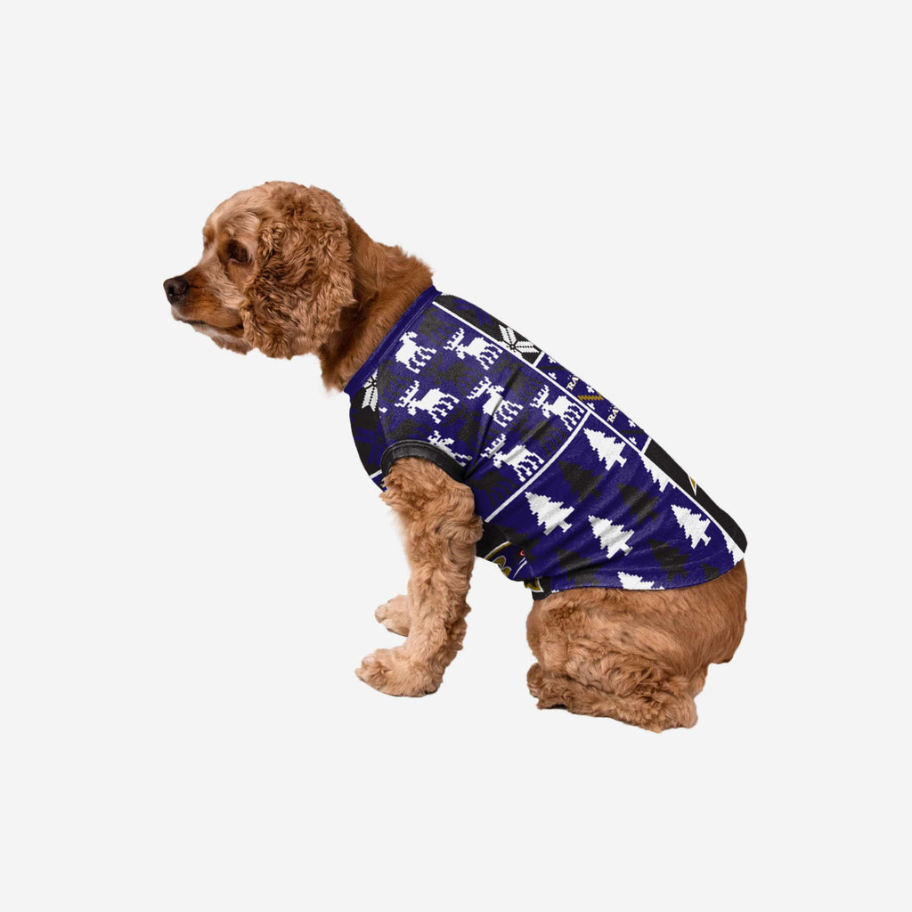 Baltimore Ravens FOCO Reversible Holiday Dog Sweater