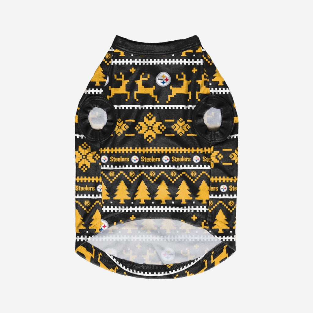 Pittsburgh Steelers Dog Family Holiday Sweater FOCO