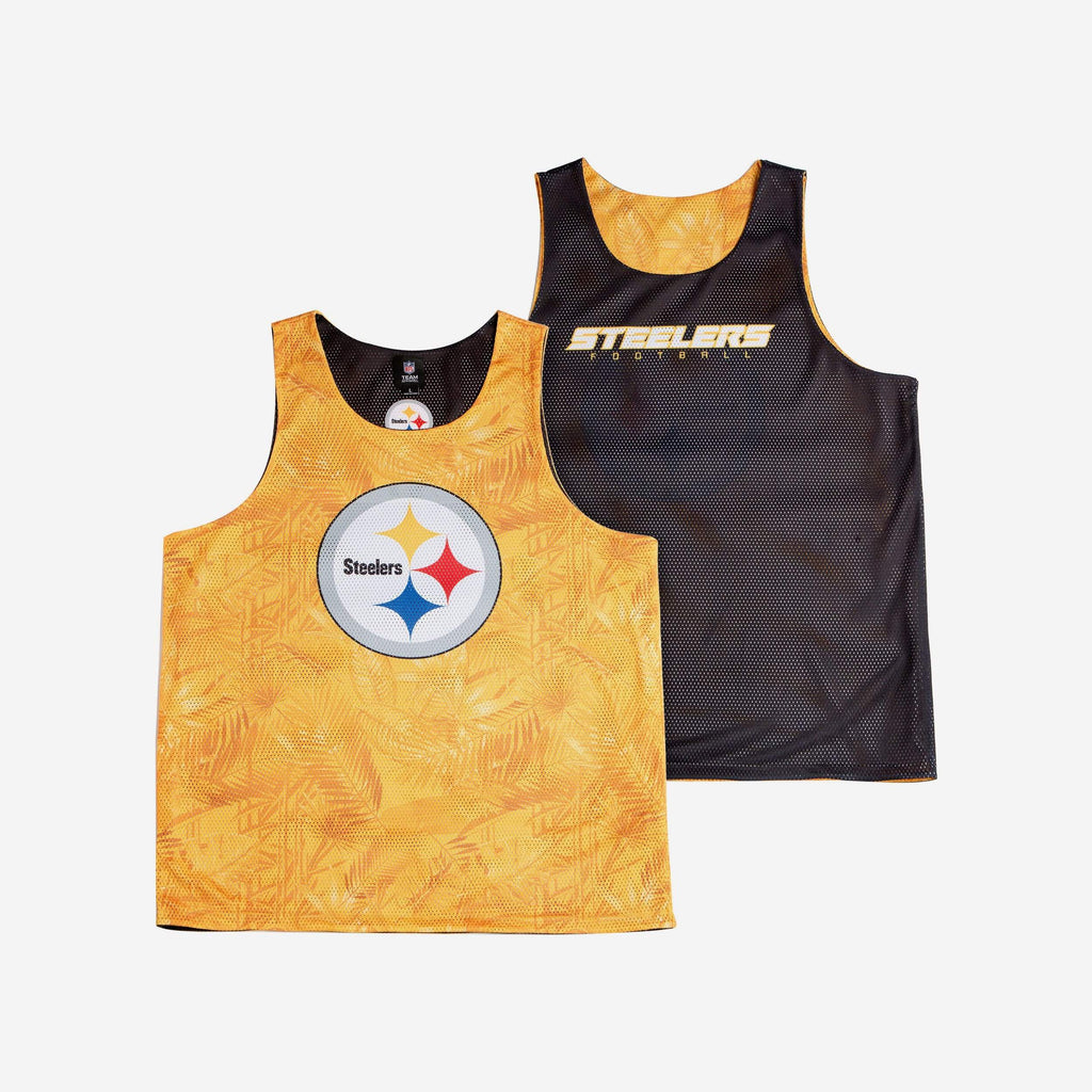 FOCO Pittsburgh Steelers NFL Mens Reversible Floral Change-Up Sleeveless Top