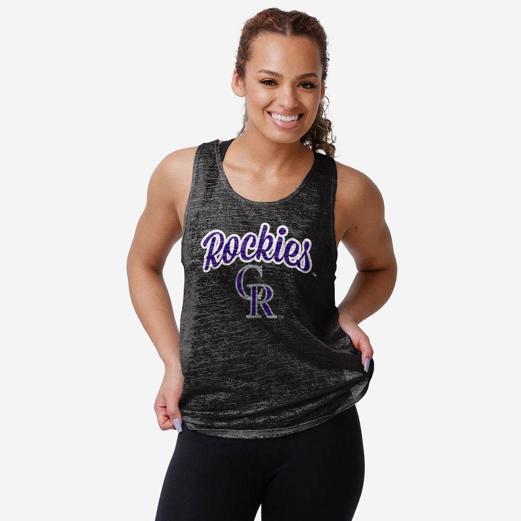 FOCO Texas Rangers Womens Burn Out Sleeveless Top, Size: M