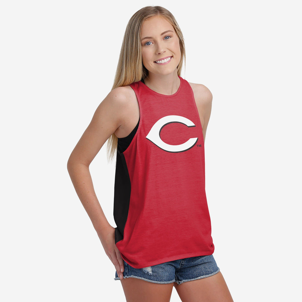 FOCO Cincinnati Reds Womens Burn Out Sleeveless Top, Size: XL