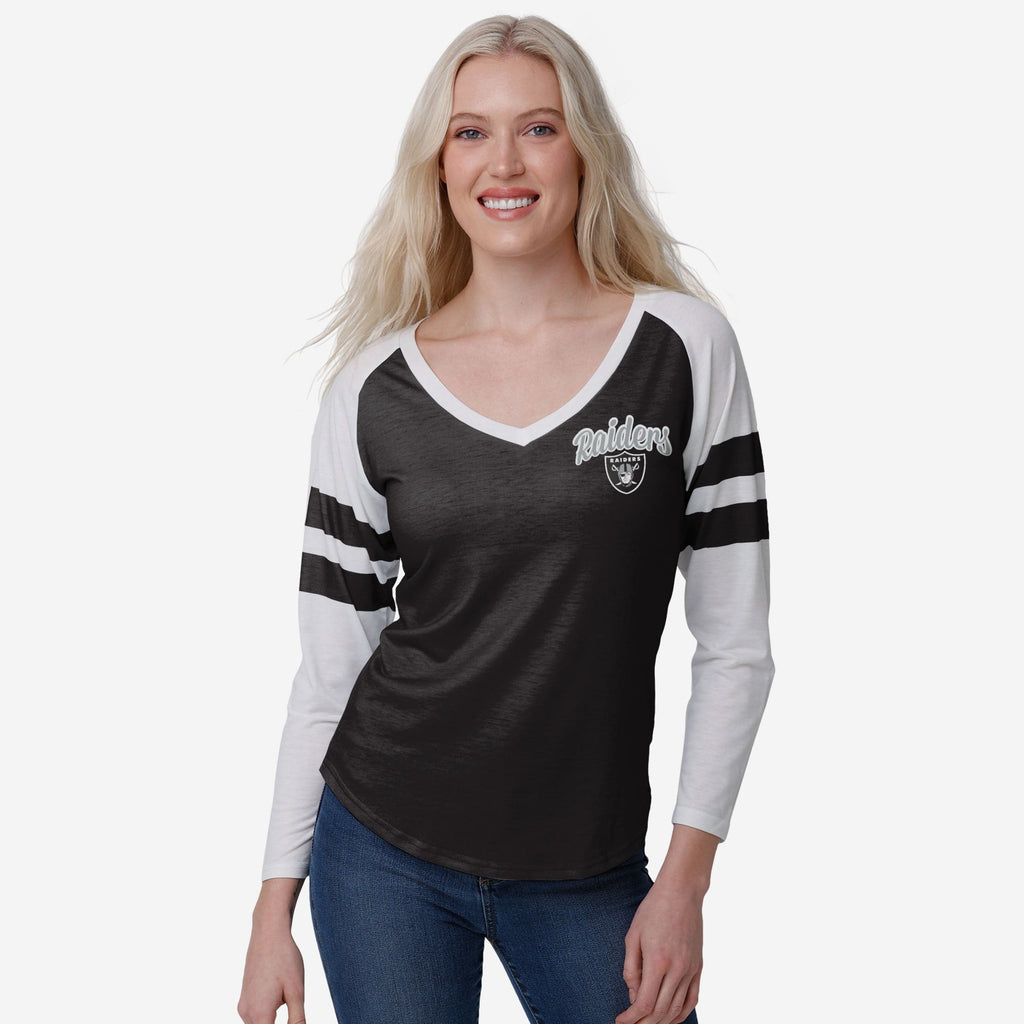 FOCO Las Vegas Raiders NFL Mens Gray Big Logo Raglan T-Shirt