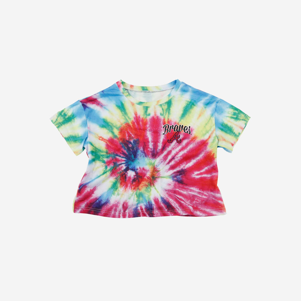 Youth Girls' Atlanta Braves Blue Tie Dye V-Neck T-Shirt