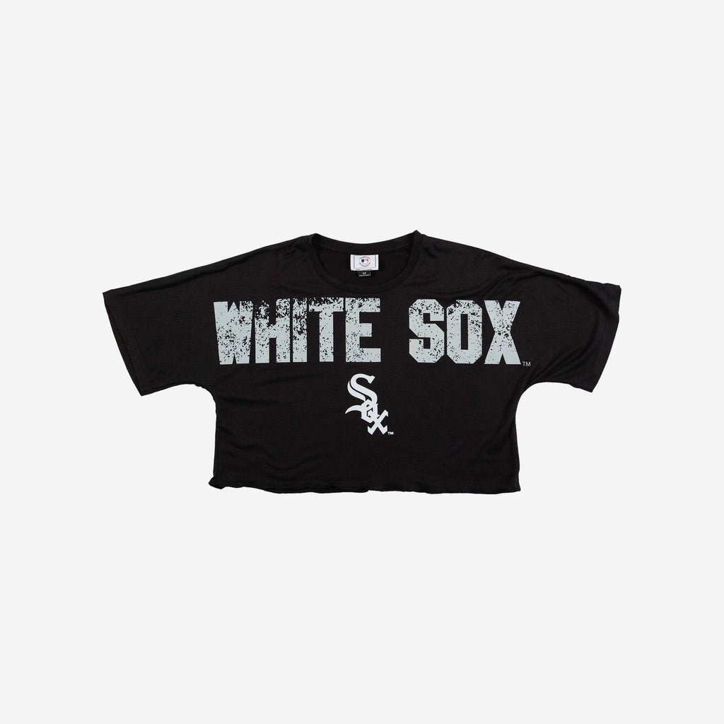 Chicago White Sox MLB Womens Distressed Wordmark Crop Top