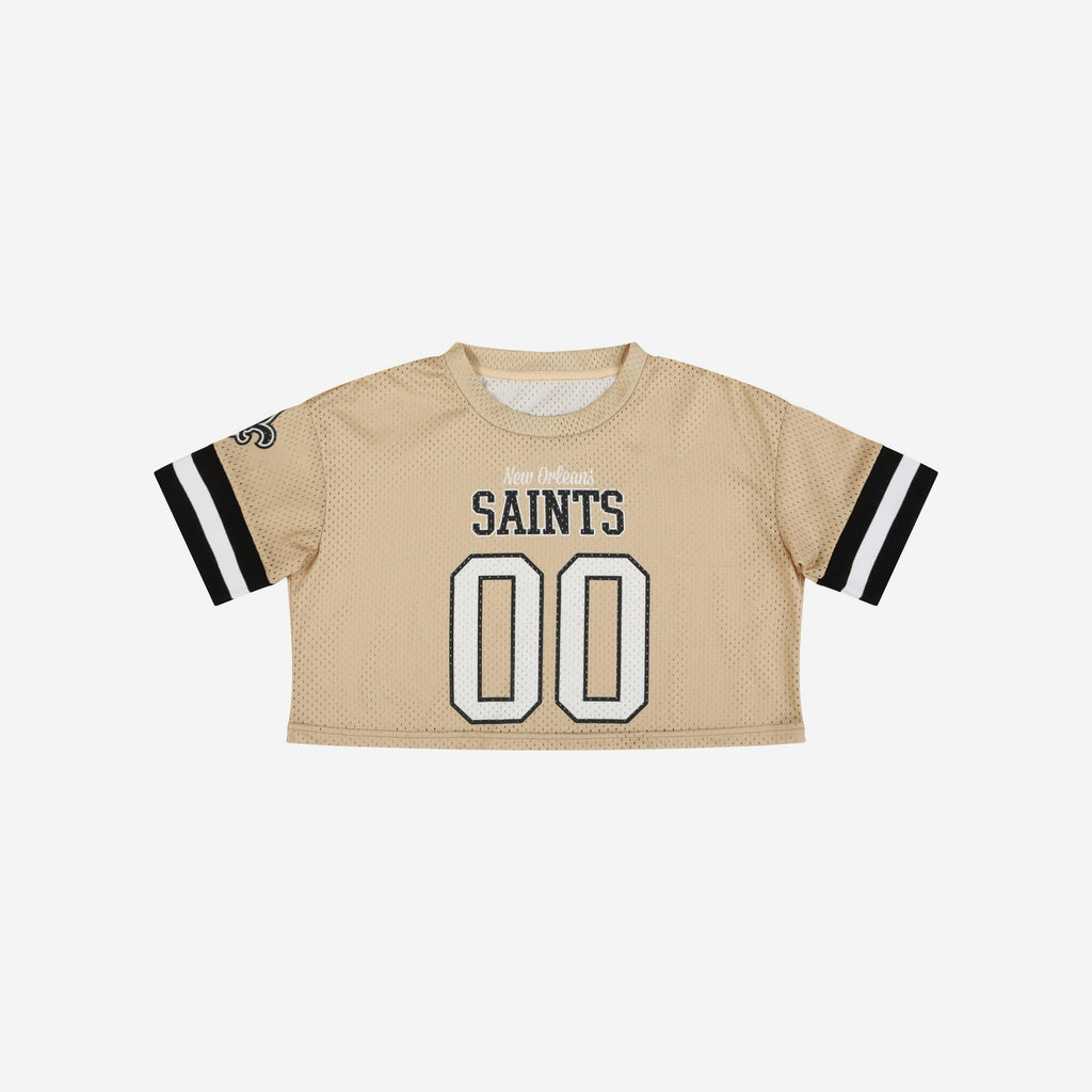 New Orleans Saints Womens Distressed Wordmark Crop Top FOCO