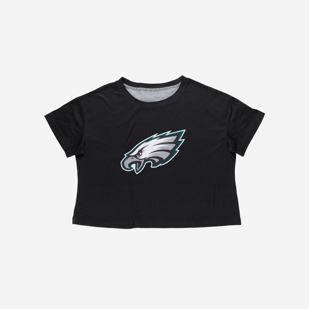 FOCO Philadelphia Eagles NFL Womens Distressed Wordmark Crop Top