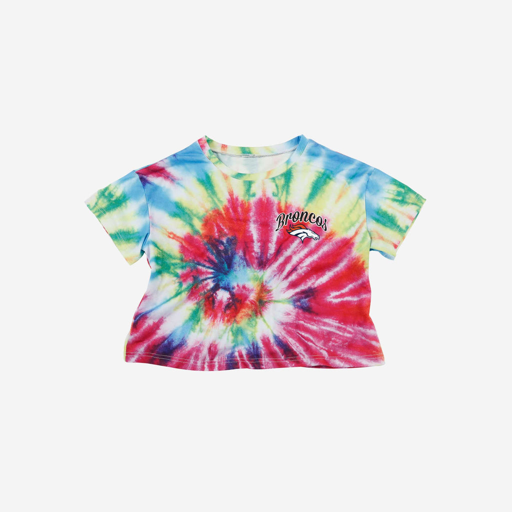 FOCO Denver Broncos NFL Womens Pastel Tie-Dye Crop Top