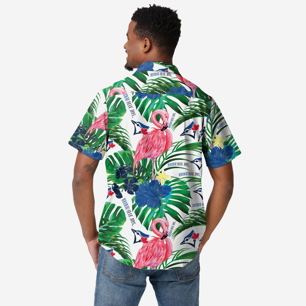 FOCO Detroit Tigers Flamingo Button Up Shirt, Mens Size: S