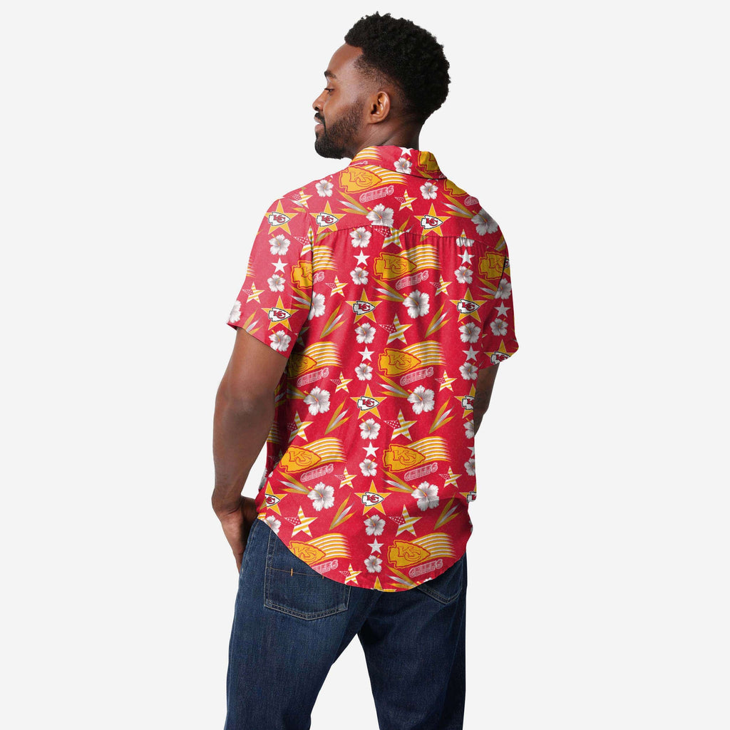 FOCO Kansas City Chiefs NFL Mens Flamingo Button Up Shirt