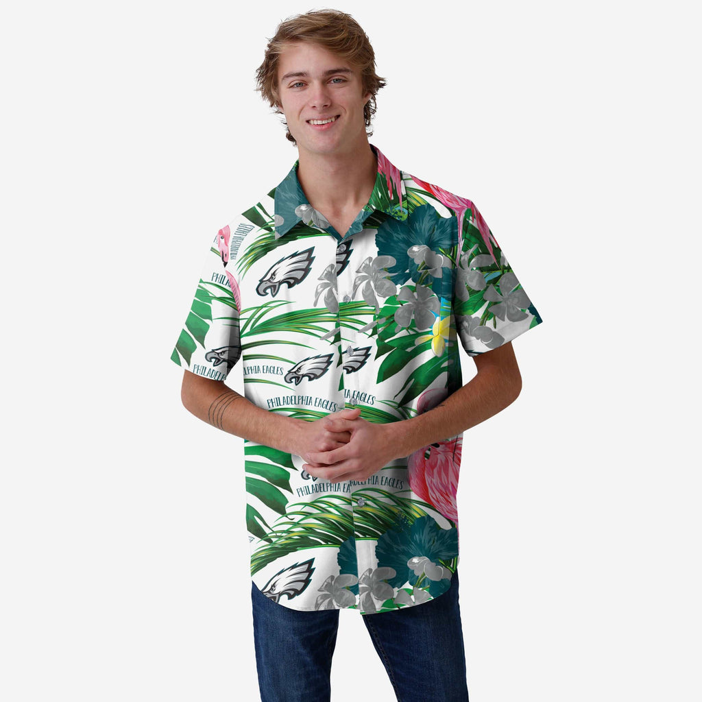 FOCO Seattle Mariners Flamingo Button Up Shirt, Mens Size: 2XL