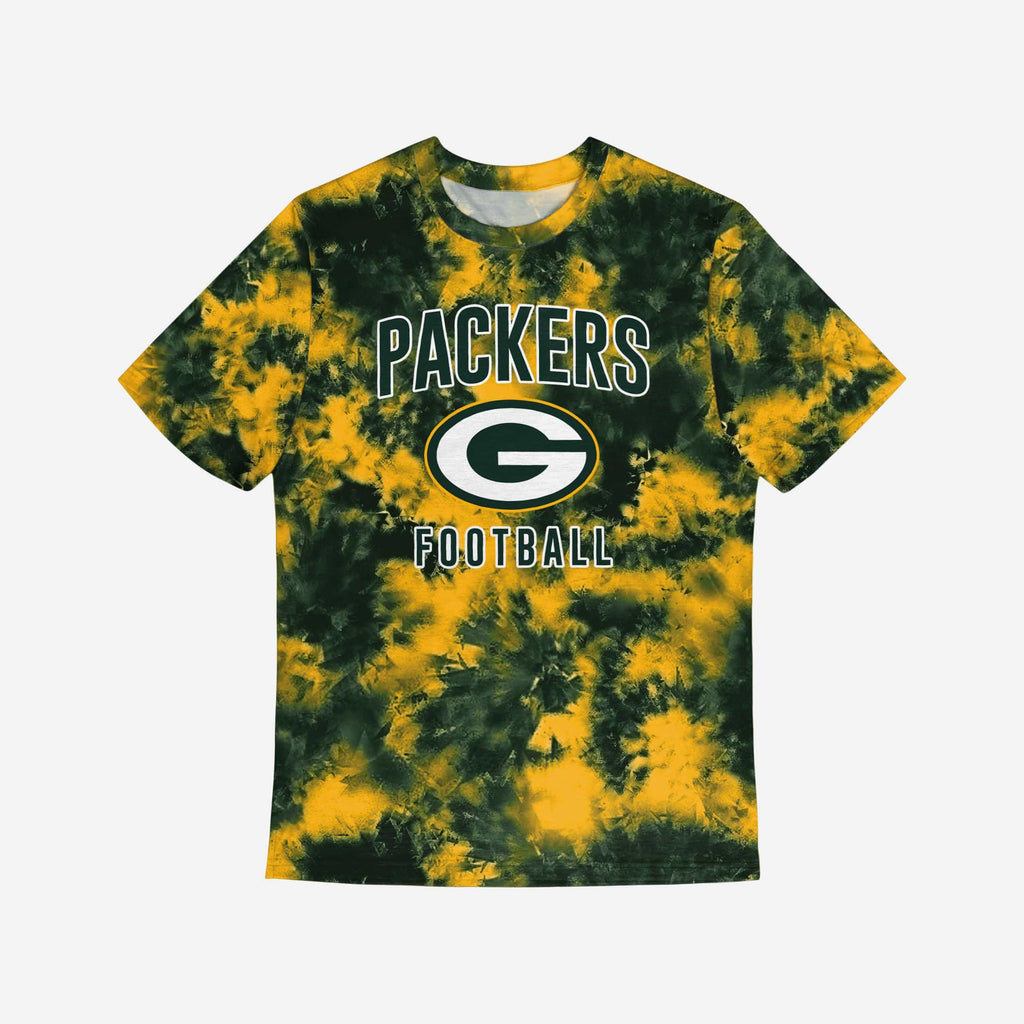 Green Bay Packers Majestic V Tie-Dye T-Shirt - Green