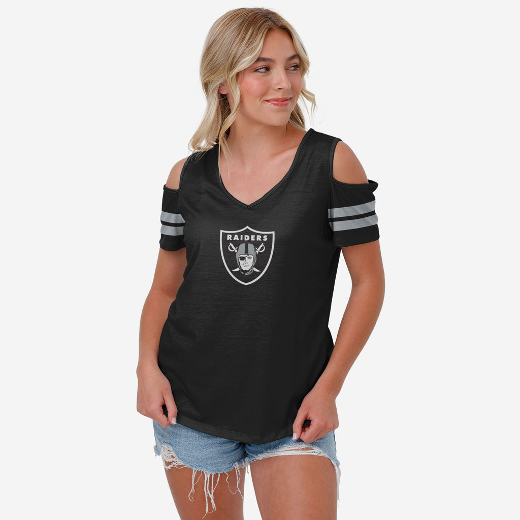 FOCO Las Vegas Raiders NFL Womens Cold Shoulder T-Shirt