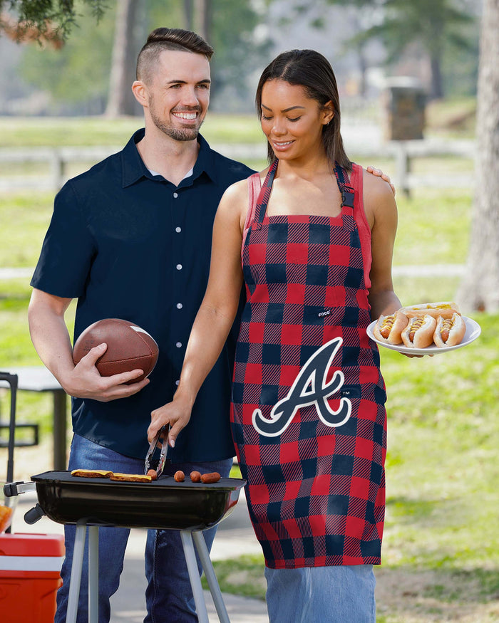 Atlanta Braves Plaid Apron FOCO - FOCO.com