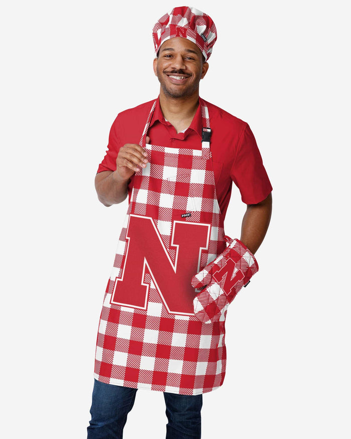 Nebraska Cornhuskers Plaid Apron FOCO - FOCO.com