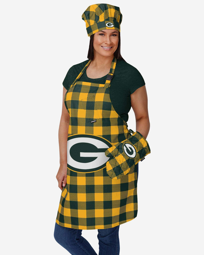 Green Bay Packers Plaid Apron FOCO - FOCO.com