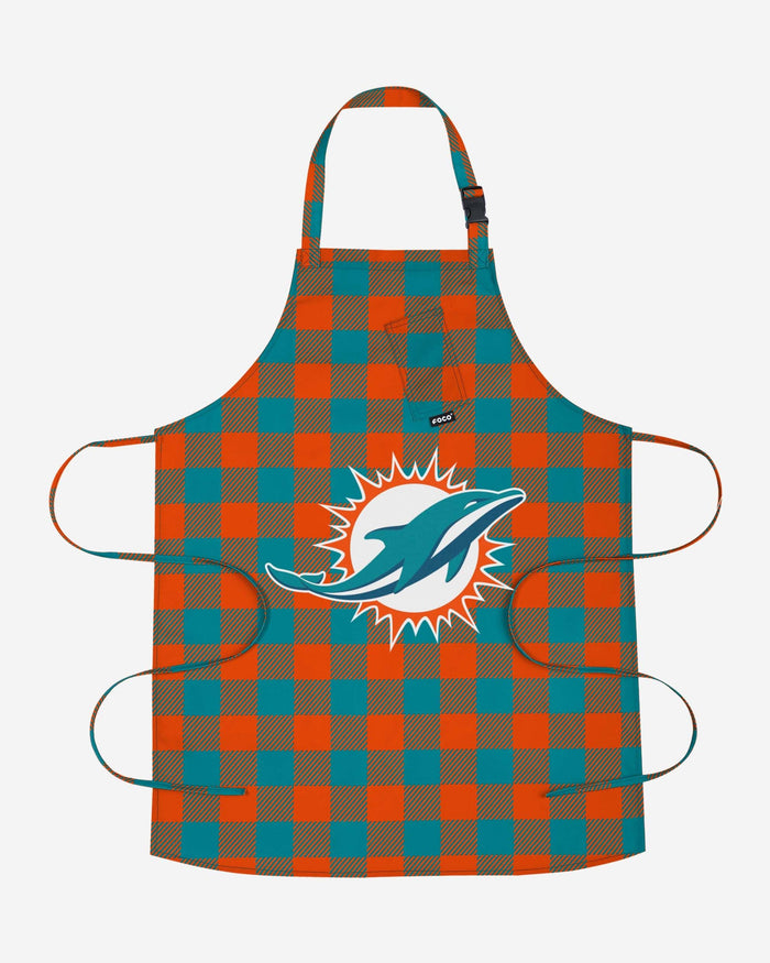 Miami Dolphins Plaid Apron FOCO - FOCO.com