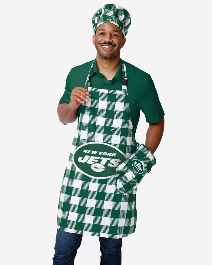 New York Jets Plaid Apron FOCO - FOCO.com