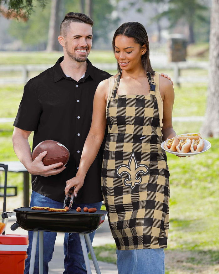 New Orleans Saints Plaid Apron FOCO - FOCO.com