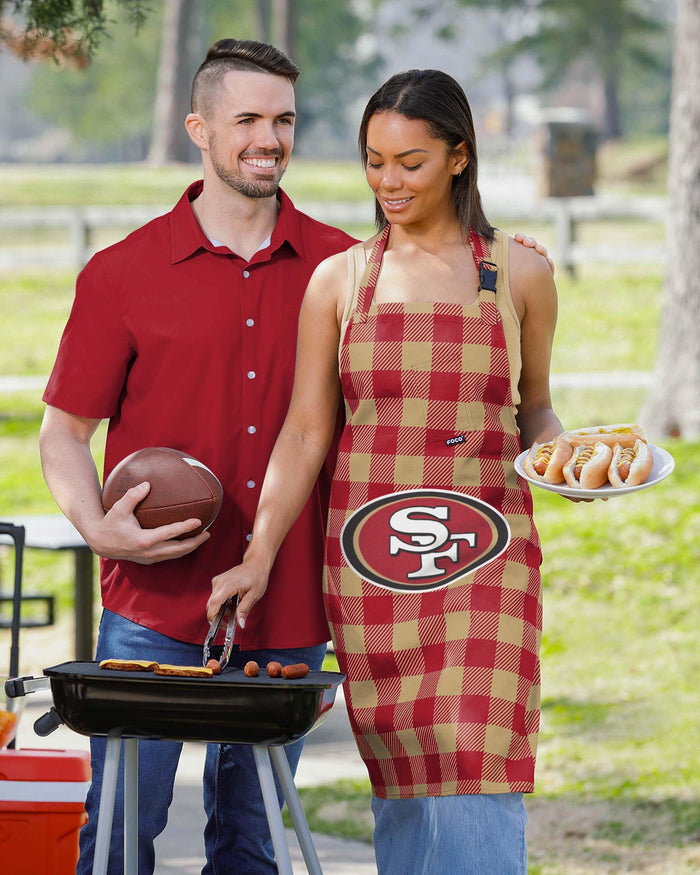 San Francisco 49ers Plaid Apron FOCO - FOCO.com