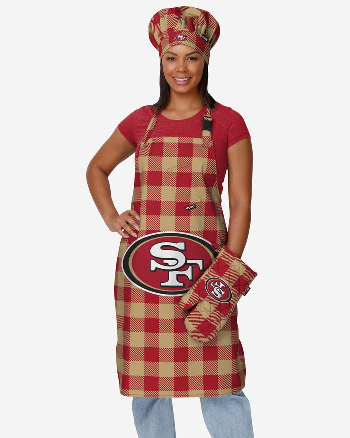 San Francisco 49ers Plaid Apron FOCO - FOCO.com