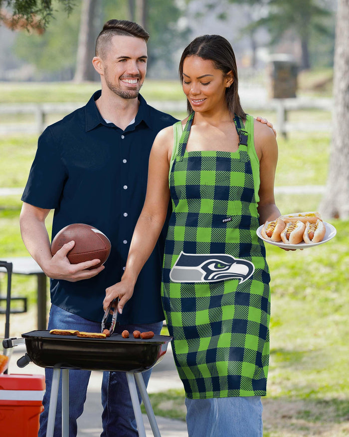 Seattle Seahawks Plaid Apron FOCO - FOCO.com