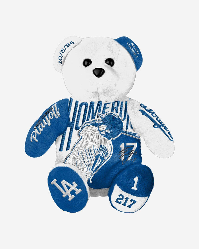 Shohei Ohtani Los Angeles Dodgers First Career Playoff Home Run Team Beans Embroidered Player Bear FOCO - FOCO.com