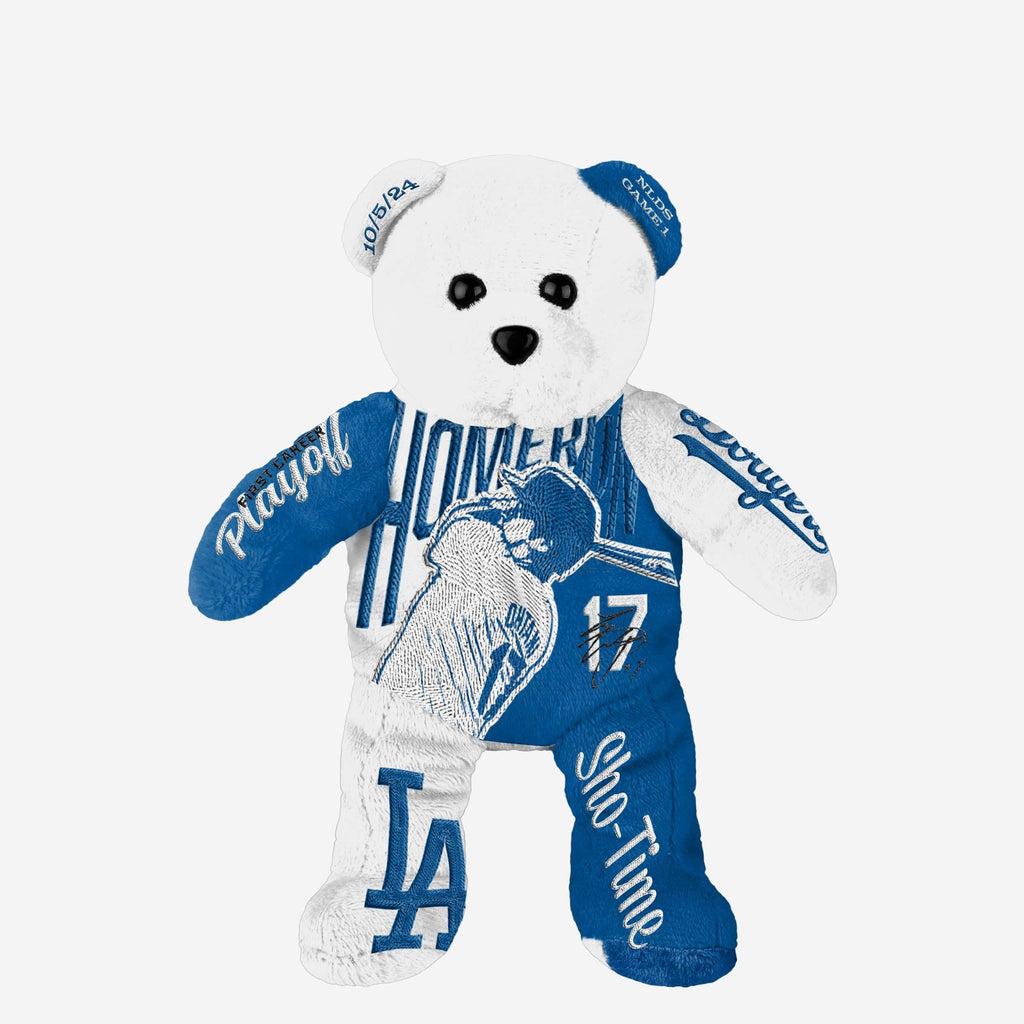 Shohei Ohtani Los Angeles Dodgers First Career Playoff Home Run Team Beans Embroidered Player Bear FOCO - FOCO.com