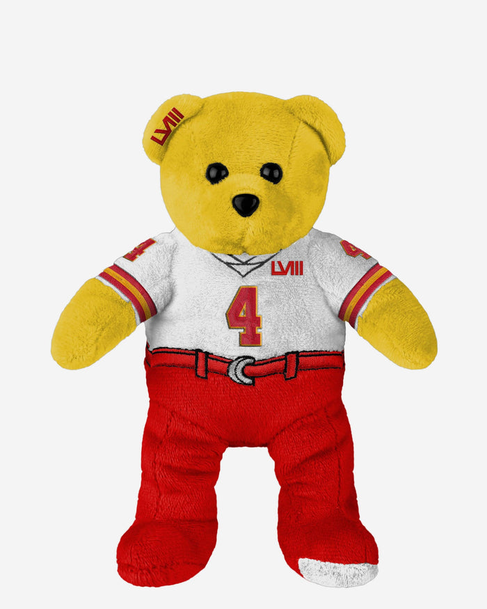 Rashee Rice Kansas City Chiefs Super Bowl LVIII White Uniform Team Beans Embroidered Player Bear FOCO - FOCO.com