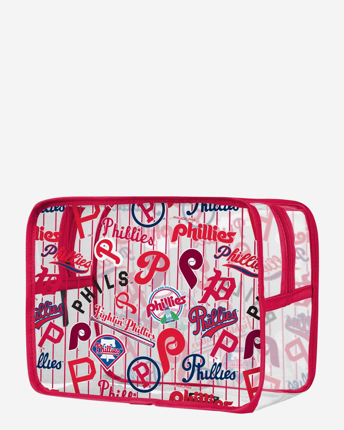 Philadelphia Phillies Repeat Retro Print Clear Cosmetic Bag FOCO - FOCO.com