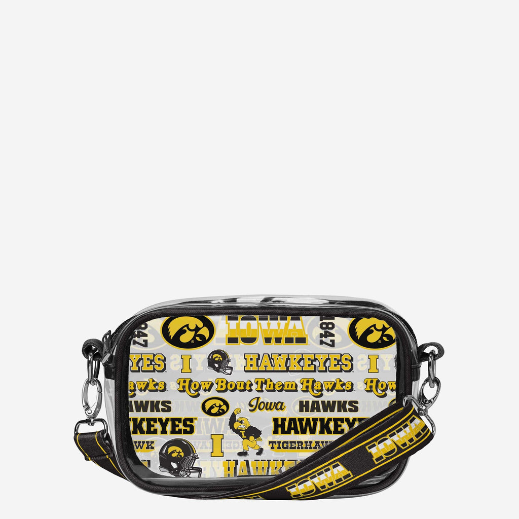 Iowa Hawkeyes Repeat Retro Print Clear Crossbody Bag FOCO - FOCO.com