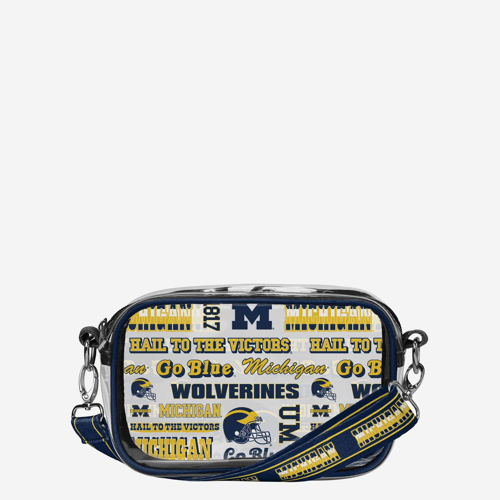 Michigan Wolverines Repeat Retro Print Clear Crossbody Bag FOCO - FOCO.com