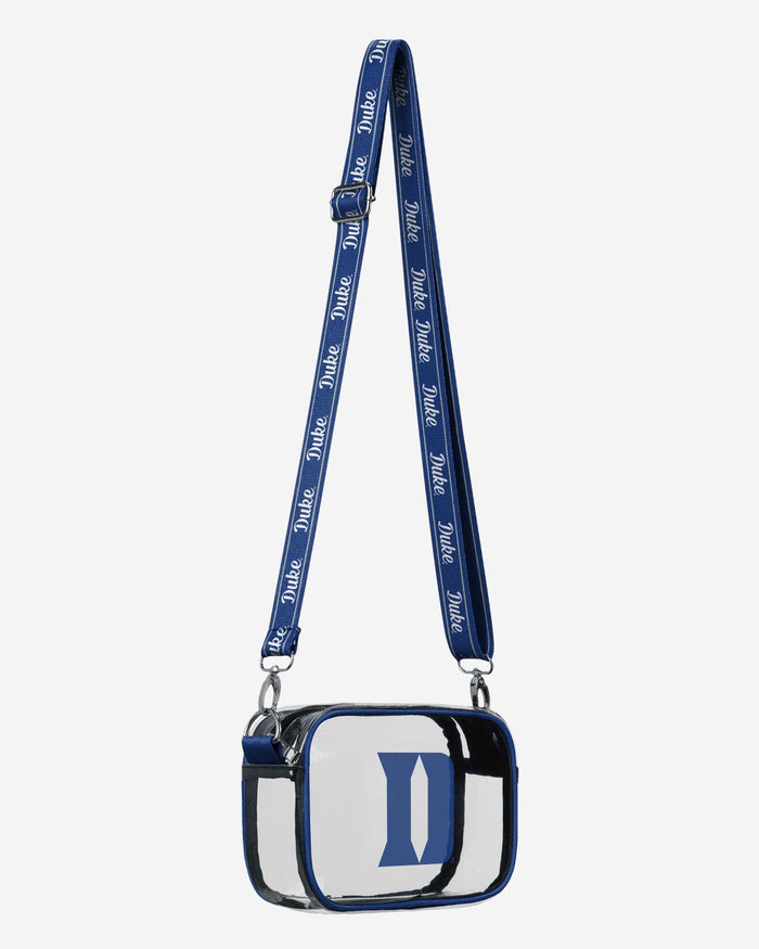 Duke Blue Devils Team Stripe Clear Crossbody Bag FOCO - FOCO.com