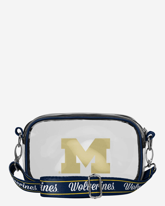 Michigan Wolverines Team Stripe Clear Crossbody Bag FOCO - FOCO.com